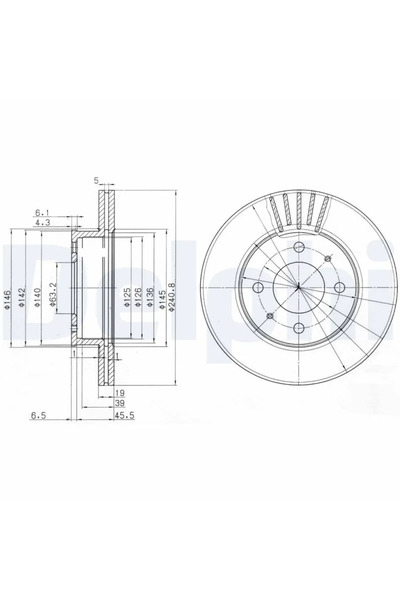 DELPHİ Дискови спирачки Hyundai Accent 1/Accent 2/Accent Limousine