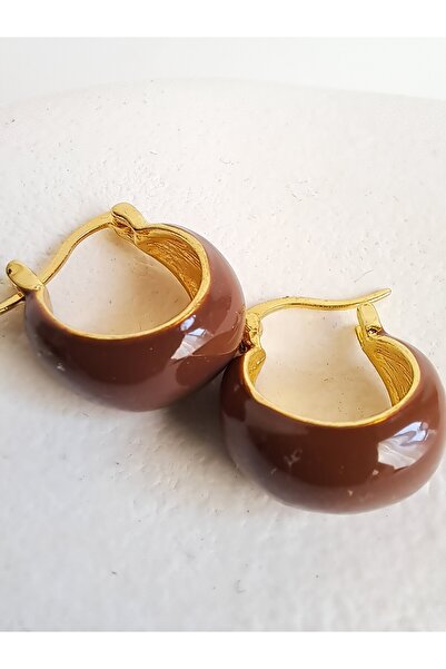 BHR AKSESUAR أقراط ريترو بنية