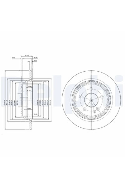 DELPHİ Спирачен диск Mercedes-Benz Viano/Vito / Mixto Body/Vito Bus