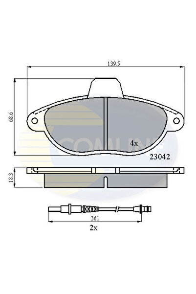 Comline Комплект дискови спирачни накладки Citroen Evasion Microbus/Jumpy 1 F...