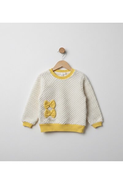 ninnigo Baby Girl Plush Bow Detailed Soft Top and Bottom Baby Set, Set of 2