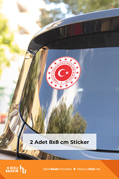 Hızlı Baskım Dışişleri Bakanlığı Logo Etiket 8 cm 2 Adet | Araç Ön Cam Sticke...