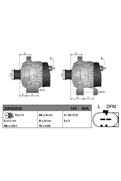 DENSO Generator / Alternator Audi A2/A3/Tt Seat Cordoba/Ibiza 2/Leon