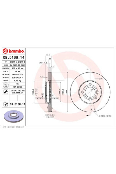 Brembo Disc Frana Seat Toledo 1 Vw Corrado/Golf 2/Golf 3