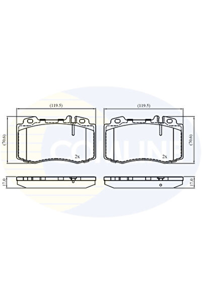 Comline Комплект спирачни накладки за дискови спирачки Mercedes-Benz C-Class/...