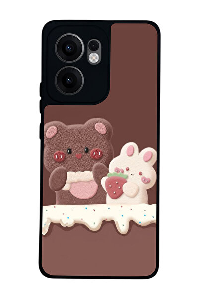 OPPO Reno 13F Uyumlu Baskılı, Mat Siyah,Yumuşak Silikon, Koruyucu,Şok Emici Kapak,Kılıf