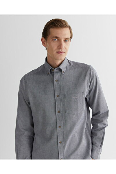 Gant Men's Gray Regular Fit Buttoned Collar Shirt