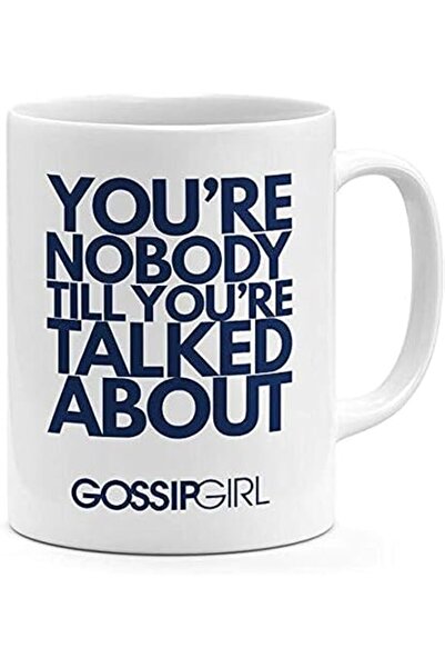 The Bros كوب خزفي أبيض مطبوع عليه عبارة "أنت لا أحد حتى يتحدث عنك الناس" من مسلسل "فتاة القيل والقال"