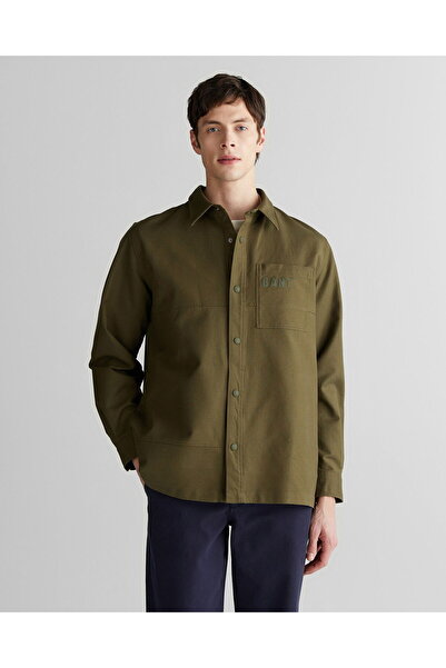 Gant Men's Green Oversize Fit Shirt with Logo