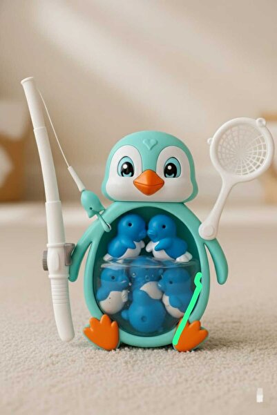 Ax Axentia Penguen Mıknatıslı Balık Tutma Yakalama Oyunu 10 Parça Oltalı Deni...