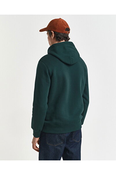 Gant Men's Green Regular Fit Hooded Sweatshirt