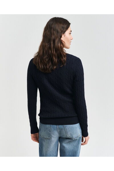 Gant Kadın Lacivert V Yaka Örgü Kazak