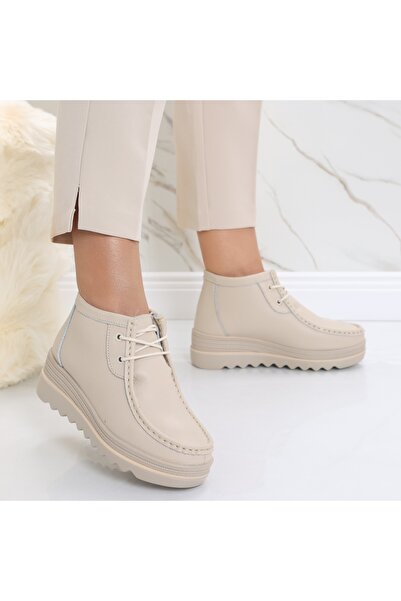 Botinelli Women's Beige Fur-lined Boots Made of Genuine Leather Dasimin, 36