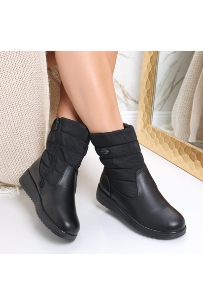 PIAODU Cizme Dama Imblanite Negre din Piele Ecologica Rasmia, 40