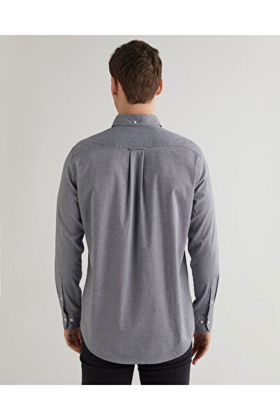 Gant Men's Gray Regular Fit Buttoned Collar Shirt