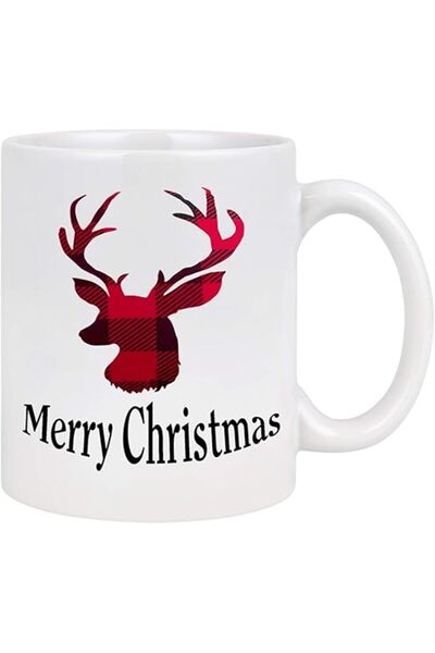 The Bros Christmas Coffee Mug with Reindeer Merry Christmas and New Year Cup 11oz Gift for Friends and Family