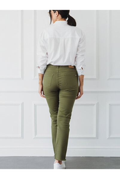 Vox Collection Büyük Beden Geniş Taş Detaylı Denim Pantolon