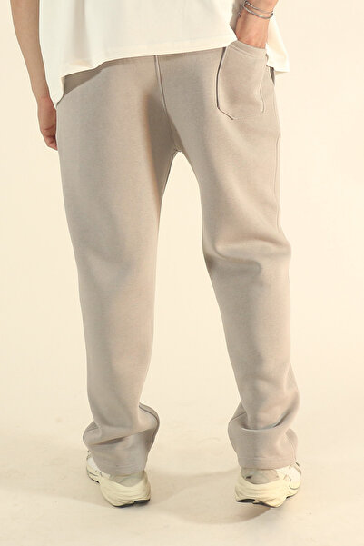 EydaMoon Ανδρικό παντελόνι από μάλλινο ύφασμα χειμερινό παντελόνι με φαρδύ πόδι