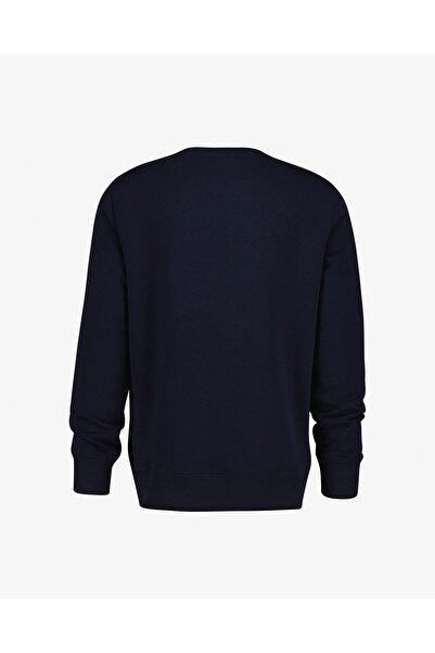 Gant Men's Navy Blue Regular Fit Crew Neck Logo Sweatshirt