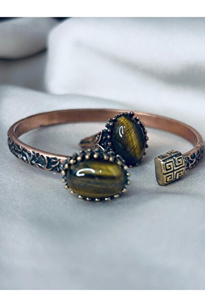 MyMotifVintage Kaplan Gözü Bakır Bileklik
