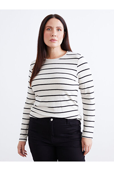 LC Waikiki Sparkling Selections from Shining Store | Crew Neck Striped Women's T-Shirt