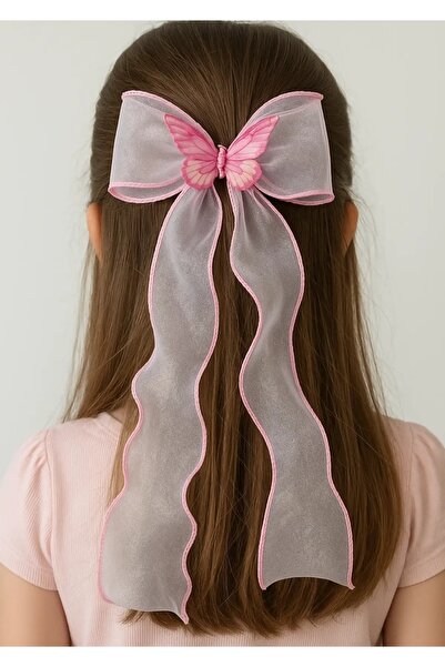 NİLZ مشبك أوتوماتيكي بتفاصيل فراشة وردية