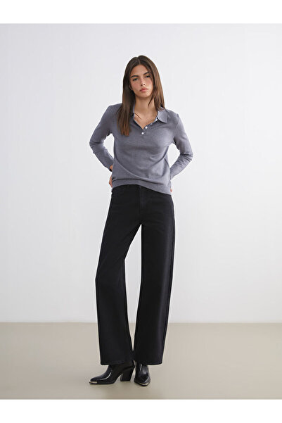 LC Waikiki Black Wideleg Women's Jeans