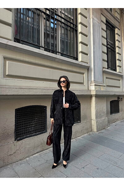 MİA NOURA ЖІНОЧИЙ КАДИФОВИЙ ТКАНИНА ДВОХКИШЕНЕВА КОШТЮМ З КАПЮШОНОМ І РОЗРІЗОМ