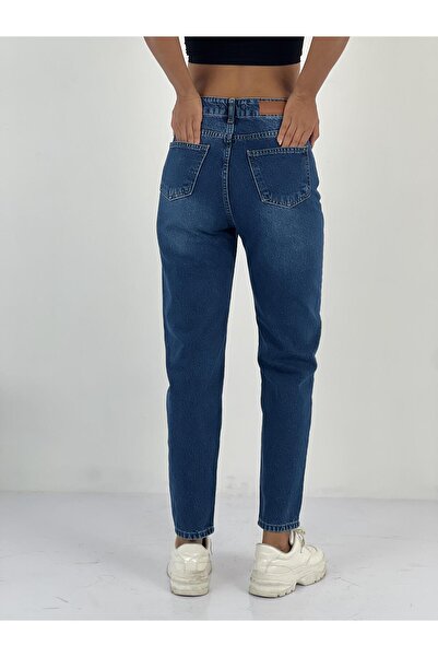 Miss Poem Women's High Waist Mom Jean Pants