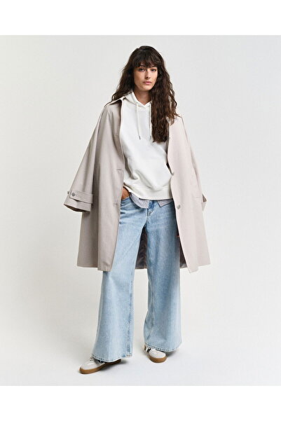 Gant Women's White Relaxed Fit Hooded Sweatshirt