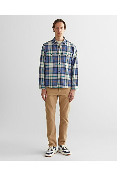 Gant Men's Blue Regular Fit Checkered Shirt