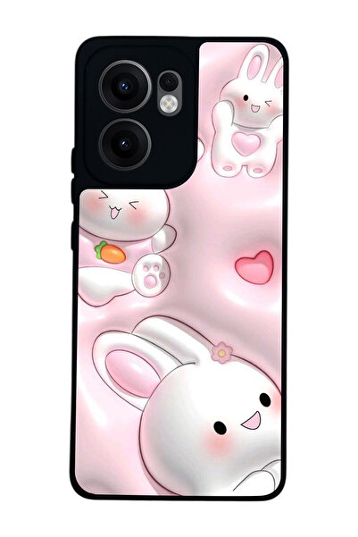 OPPO Reno 13F Uyumlu Baskılı, Mat Siyah,Yumuşak Silikon, Koruyucu,Şok Emici K...