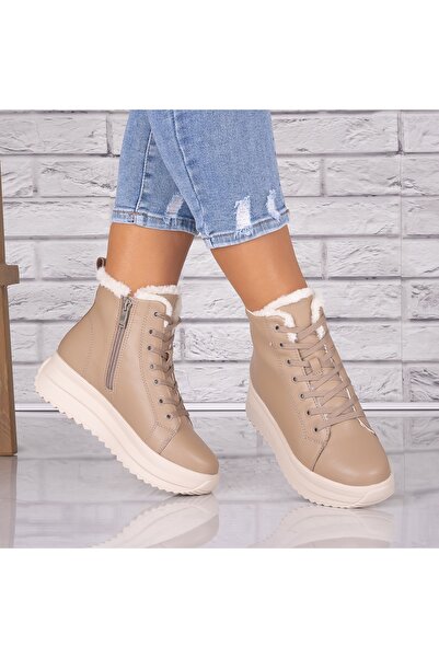 ANGEL BLUE Γυναικείες μπότες Imblanite Khaki από φυσικό δέρμα της Weber, μέγε...