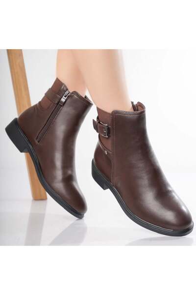 Botinelli Ghete maro pentru femei din piele Evera, mărimea 37