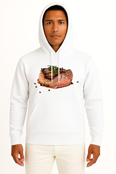 Bahriyeli Collection Pullover unisex cu glugă pentru grătar Beefsteak cu desi...