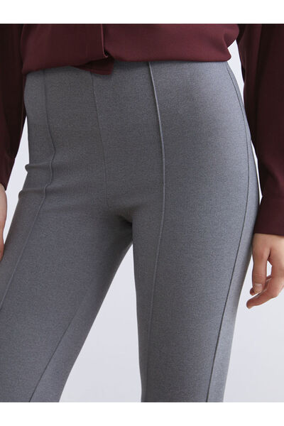 LC Waikiki Anthracite Extra Slim Fit Flared Women's Trousers