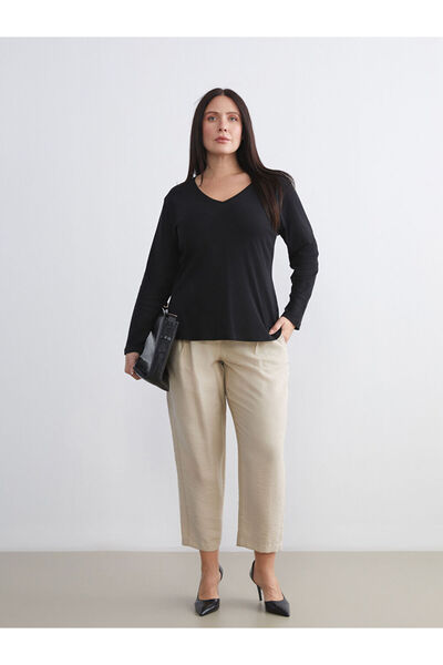 LC Waikiki Women's Pleated Trousers with Elastic Waist