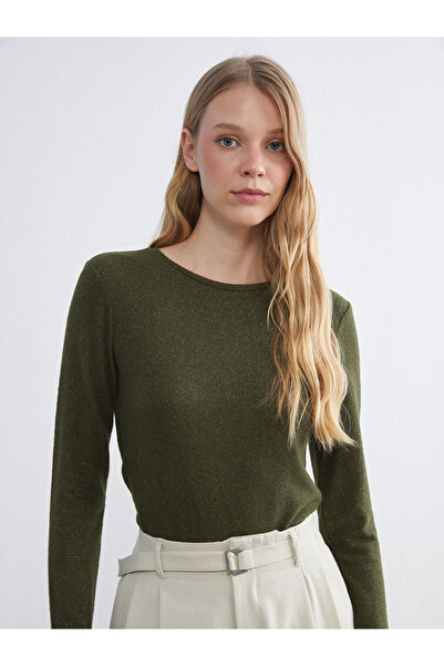 LC Waikiki LCWAIKIKI basic Verde guler rotund Body pentru femei