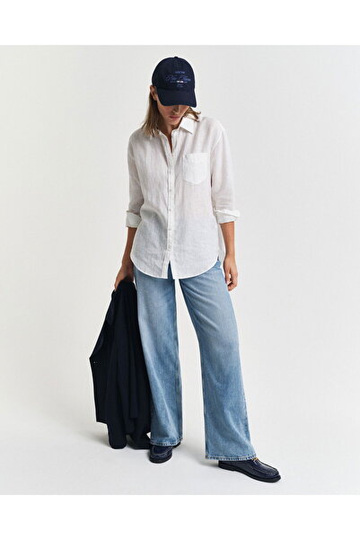 Gant Women's White Relaxed Fit Classic Collar Shirt