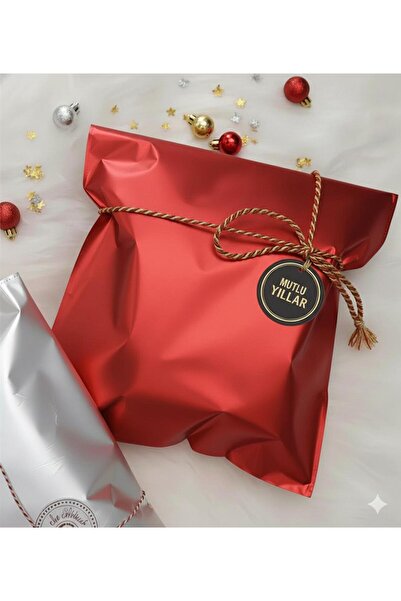 Poros Store Hediye Paketi 1 adet 40x60 Büyük Boy Kırmızı Hazır Yapışkanlı Hediye Poşeti (Kazak,sweatshirt uygun)