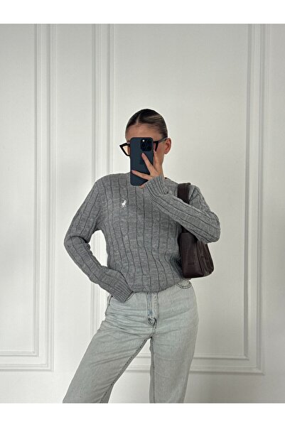 Marbella Women's Hair Knitting Brand Embroidered Sweater