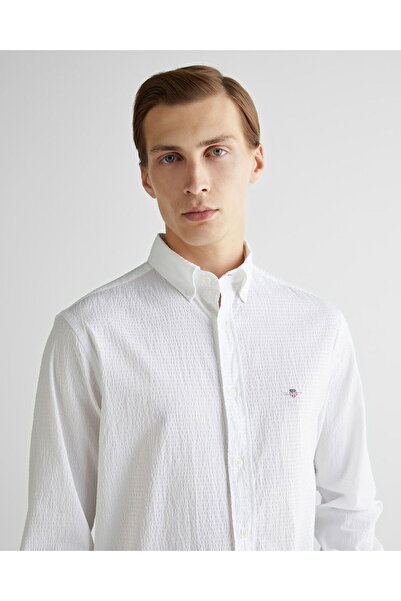 Gant Men's White Regular Fit Button Collar Shirt