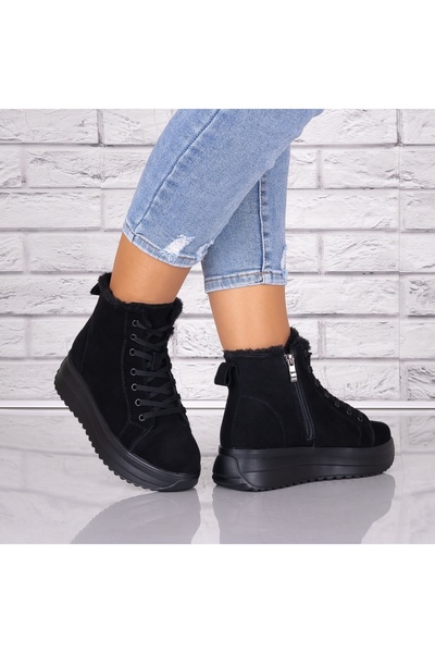 Botinelli Ghete de căptușit cu blană din piele piele întoarsă naturală, Weber...