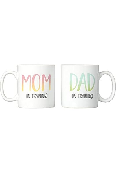 The Bros طقم هدايا أكواب "أمي وأبي في التدريب" - تصميم أومبري للآباء الجدد