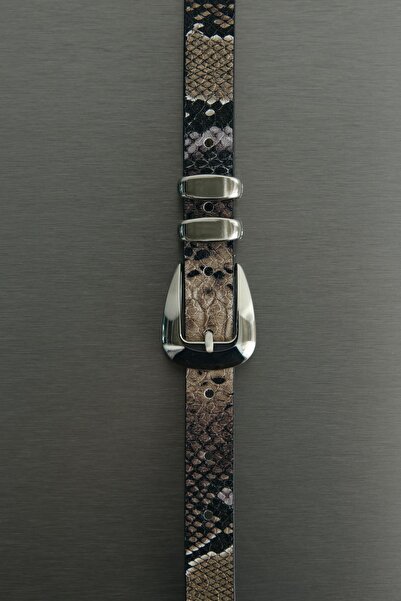 Suud Collection Brown Snake Pattern Belt