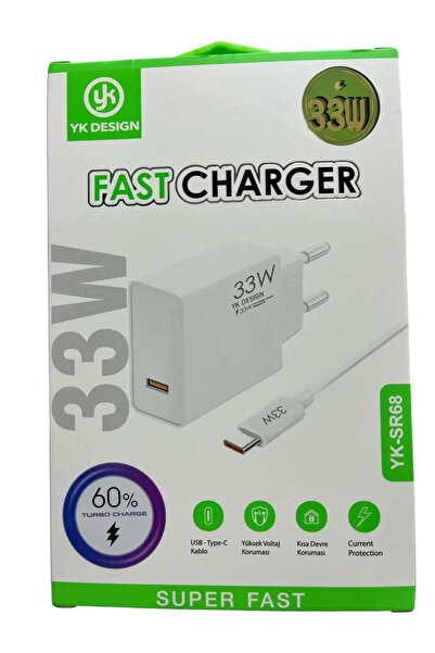 Genel Markalar Usb Type-c 33W Şarj Aleti YK-SR68 (5267)