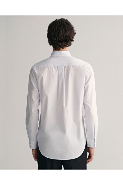 Gant Men's Blue Regular Fit Striped Button Collar Shirt