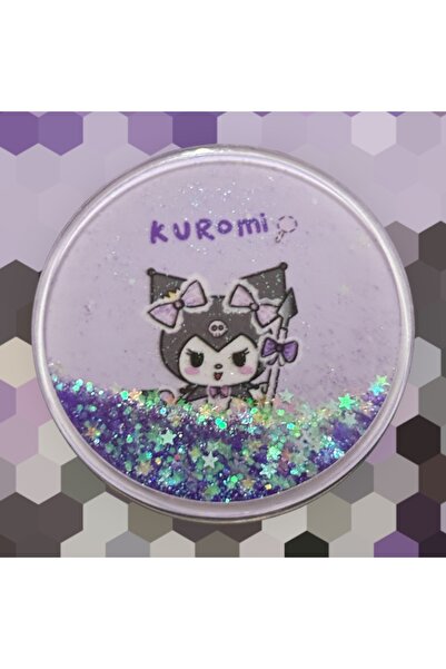 liore dünyası Kuromi Mor Simli Işıltılı Çift Ayna