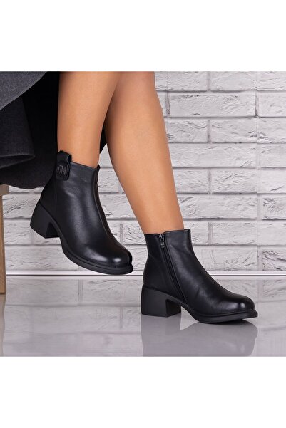 Botinelli Ghete negre de damă din piele naturală Eusebia, 41