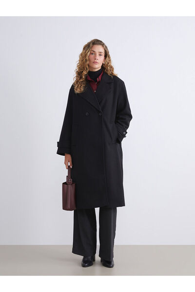 LC Waikiki Vizyon New Season Double-Breasted Collar Women's Cashmere Coat